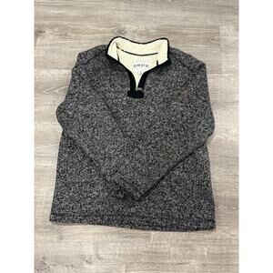 Orvis Sweater Mens Large Gray 1/4 Zip Fleece lined pullover Outdoor Fishing